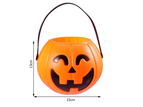 Wiaderko halloween pojemnik dynia na cukierki duże 15 x 13cm Wiaderko halloween pojemnik dynia na cukierki duże 15 x 13cm