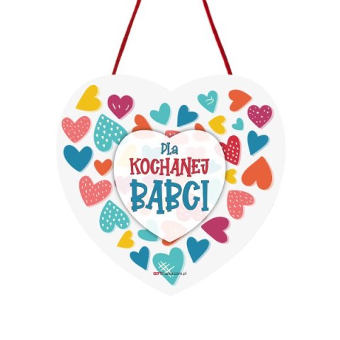 Drewniana tabliczka owal wzbogacona lakierem UV z napisem "Dla Kochanej Babci". 12 x 12 cm Drewniana tabliczka owal wzbogacona lakierem UV z napisem "Dla Kochanej Babci". 12 x 12 cm