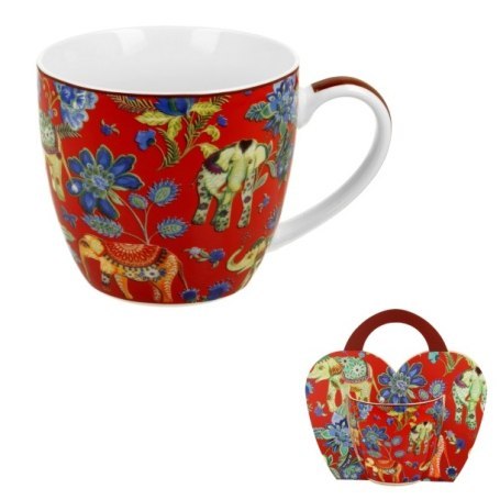 Kubek 460 ml w koszyczku ANKUR RED Kubek 460 ml w koszyczku ANKUR RED
