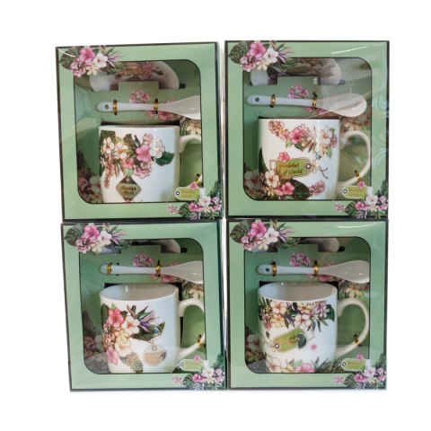 Kubek ceramiczny w ozdobnym opakowaniu - KWIATY Kubek ceramiczny w ozdobnym opakowaniu - KWIATY