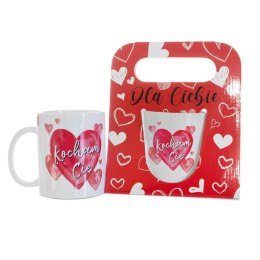 Kubek ceramiczny w ozdobnym opakowaniu z napisem 