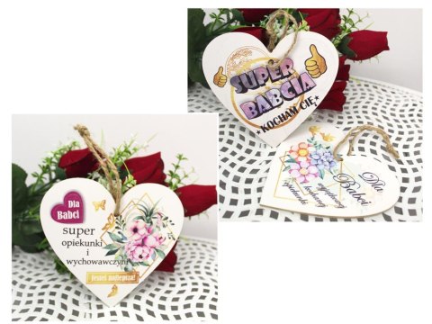 Zawieszka serce - BABCIA (mix napisów) 20 x 18 cm MM-SES-B23 Zawieszka serce - BABCIA (mix napisów) 20 x 18 cm MM-SES-B23