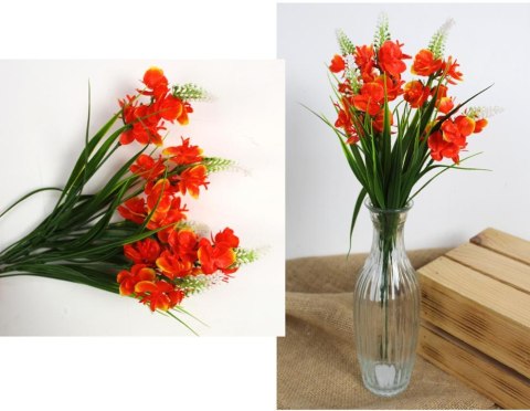 Bukiet 2szt sztuczny ŁUBIN z trawą 34 cm 5 łodyg POMARAŃCZOWY MZ-084D Bukiet 2szt sztuczny ŁUBIN z trawą 34 cm 5 łodyg POMARAŃCZOWY MZ-084D