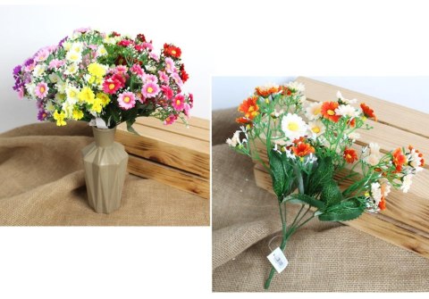 Bukiet 2szt sztuczny drobne stokrotki z białym dodatkiem 27 cm 5 łodyg mix kolor MZ-099 Bukiet 2szt sztuczny drobne stokrotki z białym dodatkiem 27 cm 5 łodyg mix kolor MZ-099