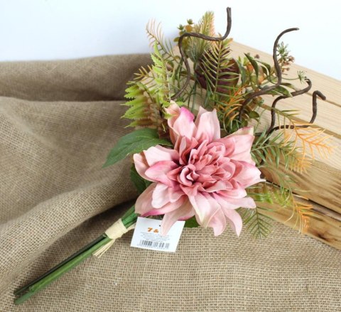 Bukiet DALIA 40 cm z dodatkami (główka 14 cm) RÓŻOWY WF-106A Bukiet DALIA 40 cm z dodatkami (główka 14 cm) RÓŻOWY WF-106A