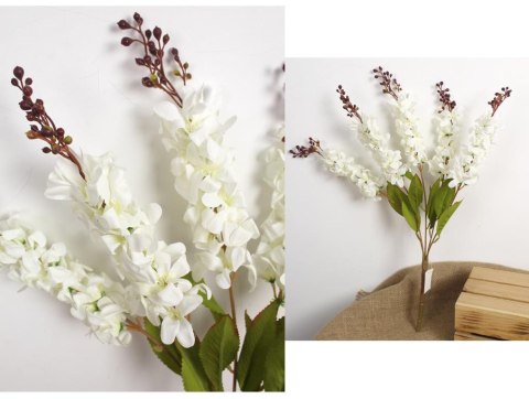 Bukiet LEWKONIA wys. 60 cm 5 łodyg, 5 kwiatów BIAŁY KMA-2408A Bukiet LEWKONIA wys. 60 cm 5 łodyg, 5 kwiatów BIAŁY KMA-2408A