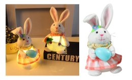 Figurka lampka led świecąca PANI ZAJĄC 20 x 15 x 12 cm XCC-002A