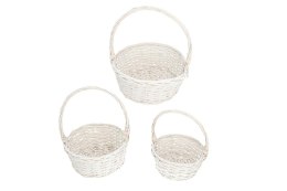 Kpl Koszyk wiklinowy biały 3szt.30x35cm, 25x11,5, 20x25 cm