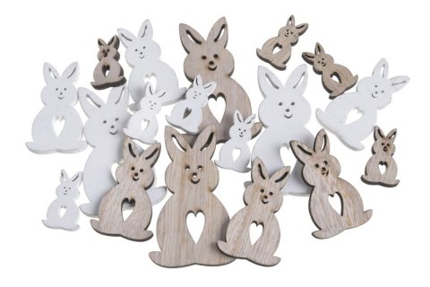 Zające wykrawanki mix 3 rozmiary 7cm 5cm 3cm 18szt. 129CAN21017 Zające wykrawanki mix 3 rozmiary 7cm 5cm 3cm 18szt. 129CAN21017