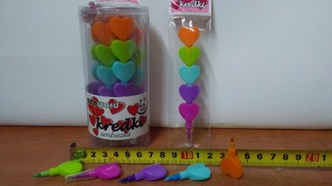 Kredki przekładane 12szt. SERDUSZKA | 988375-S Kredki przekładane 12szt. SERDUSZKA | 988375-S