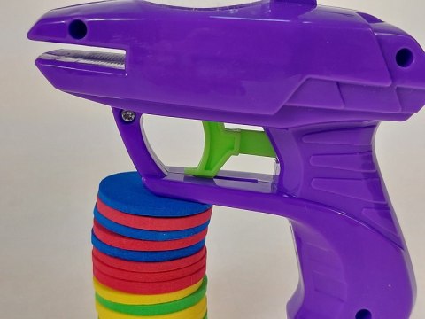 Pistolet na krążki piankowe 21 x 16 x 5cm Pistolet na krążki piankowe 21 x 16 x 5cm
