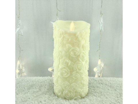 Świeca biała led 18cm ruchomy płomień RÓŻE WOSK 8772 Świeca biała led 18cm ruchomy płomień RÓŻE WOSK 8772