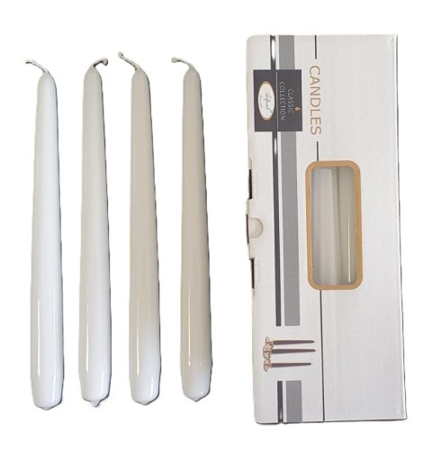 Świeca stożek biała lakierowana 10szt. 240/22mm Świeca stożek biała lakierowana 10szt. 240/22mm