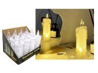 Świeca, świeczka brokatowa led z podstawą światło białe ciepłe 18 x 6,5 cm TRANSPARENTNA LK002WW Świeca, świeczka brokatowa led z podstawą światło białe ciepłe 18 x 6,5 cm TRANSPARENTNA LK002WW