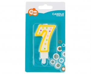 Świeczka cyferka 7 z kropeczkami 7.5 cm | PF-SCK7 Świeczka cyferka 7 z kropeczkami 7.5 cm | PF-SCK7