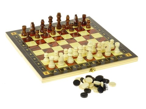 Szachy drewniane 3w1 29,5x15,5x4cm Szachy drewniane 3w1 29,5x15,5x4cm