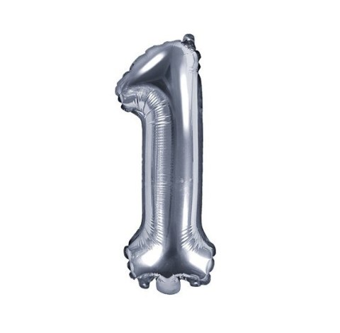 Balon foliowy ,,1'' SREBRO 35cm | FB10M-1018 Balon foliowy ,,1'' SREBRO 35cm | FB10M-1018