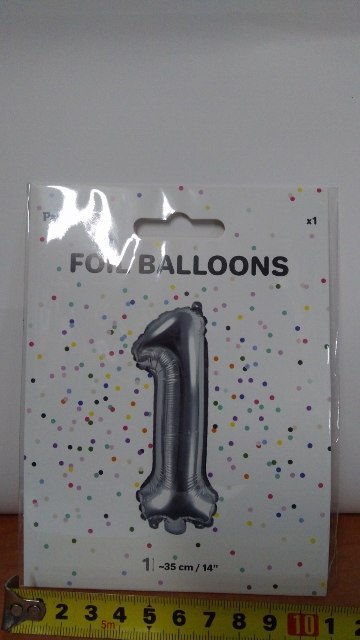 Balon foliowy ,,1'' SREBRO 35cm | FB10M-1018 Balon foliowy ,,1'' SREBRO 35cm | FB10M-1018