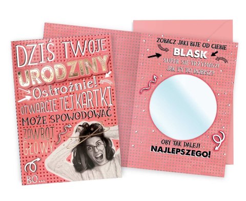 Karnet damski LUSTERKO URODZINY DK-957 Karnet damski LUSTERKO URODZINY DK-957