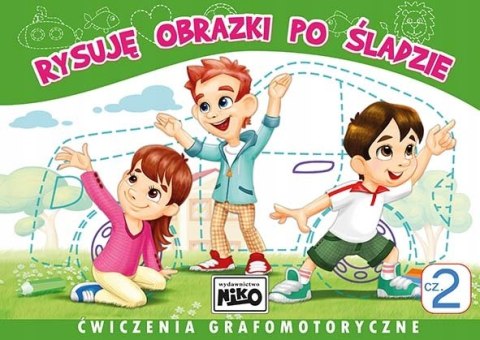 Rysuję obrazki po śladzie. Ćwiczenia grafomotoryczne. Część 2 Rysuję obrazki po śladzie. Ćwiczenia grafomotoryczne. Część 2