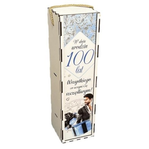 Skrzynka pudełko 33,5 x 9,5cm na butelkę alkoholu 100 lat ELEGANT PAN 3311-EPN100 Skrzynka pudełko 33,5 x 9,5cm na butelkę alkoholu 100 lat ELEGANT PAN 3311-EPN100