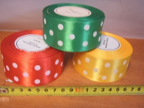 Wstążka 38mm duże kropki 2600 Wstążka 38mm duże kropki 2600