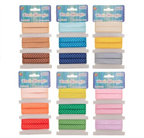 Wstążka 3kol. kropki 3m/12mm | WSS-12-01 Wstążka 3kol. kropki 3m/12mm | WSS-12-01