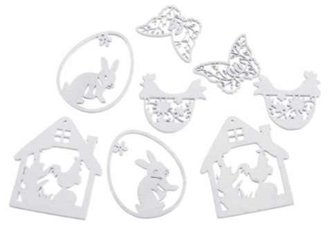 Ażurowe wykrawanki wielkanocne 4cm - 6cm 8szt. | G2467 Ażurowe wykrawanki wielkanocne 4cm - 6cm 8szt. | G2467