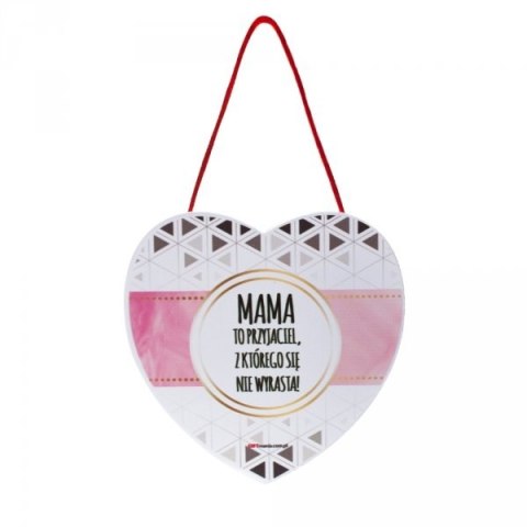 Drewniana tabliczka serce wzbogacona lakierem UV z napisem "Mama to przyjaciel..." Drewniana tabliczka serce wzbogacona lakierem UV z napisem "Mama to przyjaciel..."