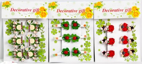 Drewniane ozdoby na klamerce 4,5cm 6szt. 4414 Drewniane ozdoby na klamerce 4,5cm 6szt. 4414