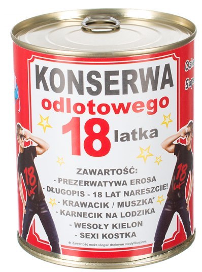 Konserwa Odlotowego 18-latka czerwona Konserwa Odlotowego 18-latka czerwona