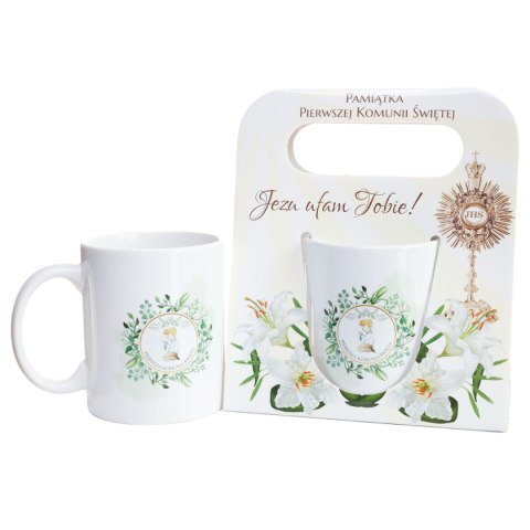Kubek ceramiczny w ozdobnym opakowaniu " Pierwsza Komunia Święta" - chłopczyk Kubek ceramiczny w ozdobnym opakowaniu " Pierwsza Komunia Święta" - chłopczyk