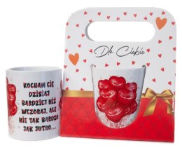 Kubek ceramiczny w ozdobnym opakowaniu z napisem 