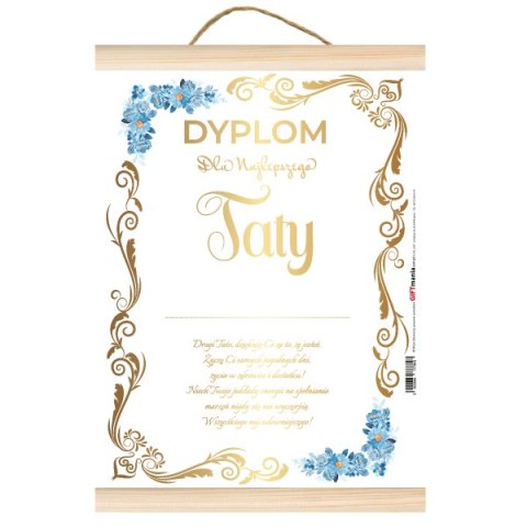 Pozłacany Dyplom "Dla Najlepszego Taty'' Pozłacany Dyplom "Dla Najlepszego Taty''