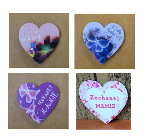 Serce 5szt. magnes 10 x 10 cm. MAMA Serce 5szt. magnes 10 x 10 cm. MAMA