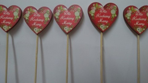 Serce na piku 10szt MAMA, 26 x 4 cm Serce na piku 10szt MAMA, 26 x 4 cm