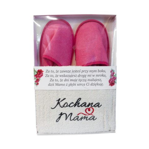 Zestaw kapcie+ręcznik ''Kochana Mama " mix Zestaw kapcie+ręcznik ''Kochana Mama " mix
