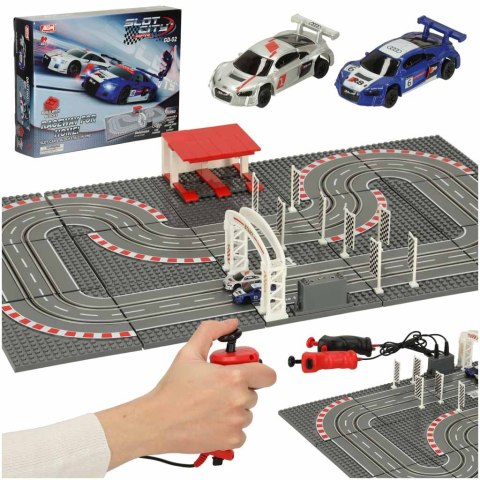 Tor samochodowy wyścigowy policyjny elektryczny + 2 auta klocki konstrukcyjne GD-02 Tor samochodowy wyścigowy policyjny elektryczny + 2 auta klocki konstrukcyjne GD-02