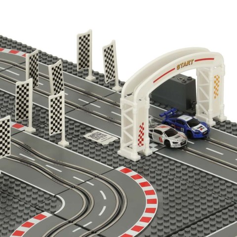 Tor samochodowy wyścigowy policyjny elektryczny + 2 auta klocki konstrukcyjne GD-02 Tor samochodowy wyścigowy policyjny elektryczny + 2 auta klocki konstrukcyjne GD-02