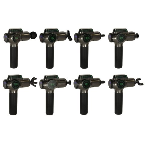 Pistolet do masażu masażer do pleców ciała wyświetlacz LED 8w1 Pistolet do masażu masażer do pleców ciała wyświetlacz LED 8w1