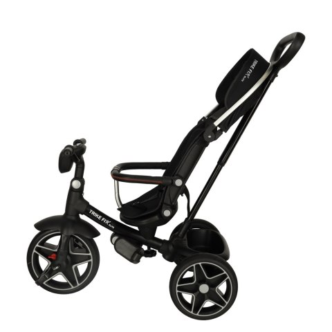 Rowerek trójkołowy TRIKE FIX Elite 2w1 z daszkiem obracany regulowany spacerówka prowadnik pasy czarny Rowerek trójkołowy TRIKE FIX Elite 2w1 z daszkiem obracany regulowany spacerówka prowadnik pasy czarny