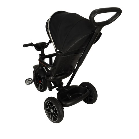 Rowerek trójkołowy TRIKE FIX Elite 2w1 z daszkiem obracany regulowany spacerówka prowadnik pasy czarny Rowerek trójkołowy TRIKE FIX Elite 2w1 z daszkiem obracany regulowany spacerówka prowadnik pasy czarny