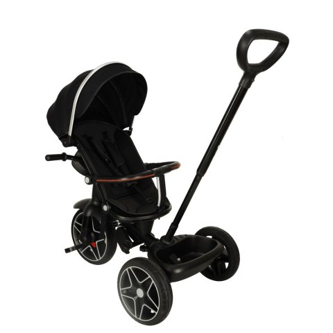 Rowerek trójkołowy TRIKE FIX Elite 2w1 z daszkiem obracany regulowany spacerówka prowadnik pasy czarny Rowerek trójkołowy TRIKE FIX Elite 2w1 z daszkiem obracany regulowany spacerówka prowadnik pasy czarny