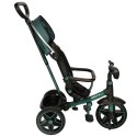 Rowerek trójkołowy TRIKE FIX Elite 2w1 z daszkiem obracany regulowany spacerówka prowadnik pasy zielony
