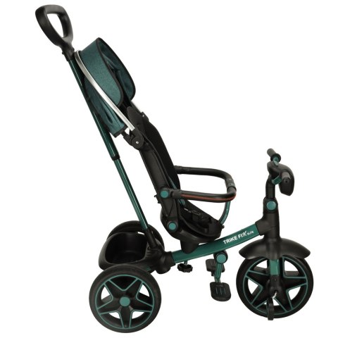 Rowerek trójkołowy TRIKE FIX Elite 2w1 z daszkiem obracany regulowany spacerówka prowadnik pasy zielony Rowerek trójkołowy TRIKE FIX Elite 2w1 z daszkiem obracany regulowany spacerówka prowadnik pasy zielony