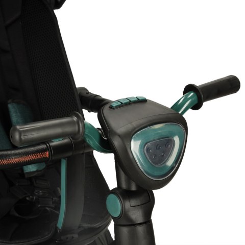 Rowerek trójkołowy TRIKE FIX Elite 2w1 z daszkiem obracany regulowany spacerówka prowadnik pasy zielony Rowerek trójkołowy TRIKE FIX Elite 2w1 z daszkiem obracany regulowany spacerówka prowadnik pasy zielony
