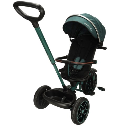 Rowerek trójkołowy TRIKE FIX Elite 2w1 z daszkiem obracany regulowany spacerówka prowadnik pasy zielony Rowerek trójkołowy TRIKE FIX Elite 2w1 z daszkiem obracany regulowany spacerówka prowadnik pasy zielony