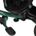 Rowerek trójkołowy TRIKE FIX Elite 2w1 z daszkiem obracany regulowany spacerówka prowadnik pasy zielony