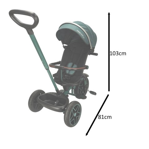 Rowerek trójkołowy TRIKE FIX Elite 2w1 z daszkiem obracany regulowany spacerówka prowadnik pasy zielony Rowerek trójkołowy TRIKE FIX Elite 2w1 z daszkiem obracany regulowany spacerówka prowadnik pasy zielony