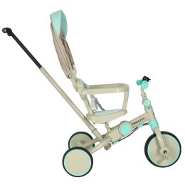 Rowerek trójkołowy TRIKE FIX V4 rower biegowy 6w1 daszek prowadnik pasy niebieski szary